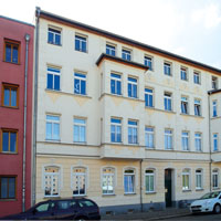 Straßenansicht des Wohnhauses Wielandstraße 5 in Magdeburg